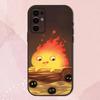 Аниме Милый Чехол-Кальцифер для Телефона Samsung S24,S21,S22,S23,S30,Ultra,S20,Plus,Fe,Lite,Note,10,9,5G Черный Мягкий Чехол
