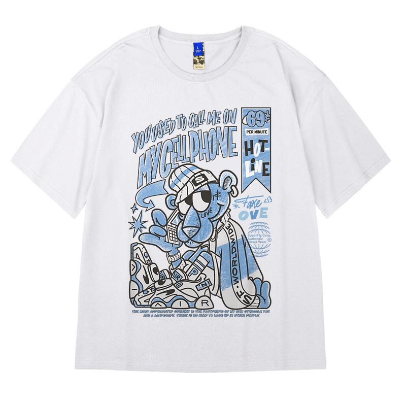 Zazomde Summer Funny Cartoon Print Unisex Tshirts Japanese Harajuku Fashion Tshirt Male Casual Tops Loose Tee T Shirt Oversized