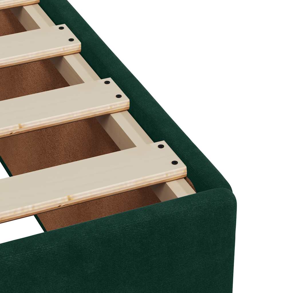 Box Spring Bed with Mattress Dark Green 90 x 200 cm Velvet