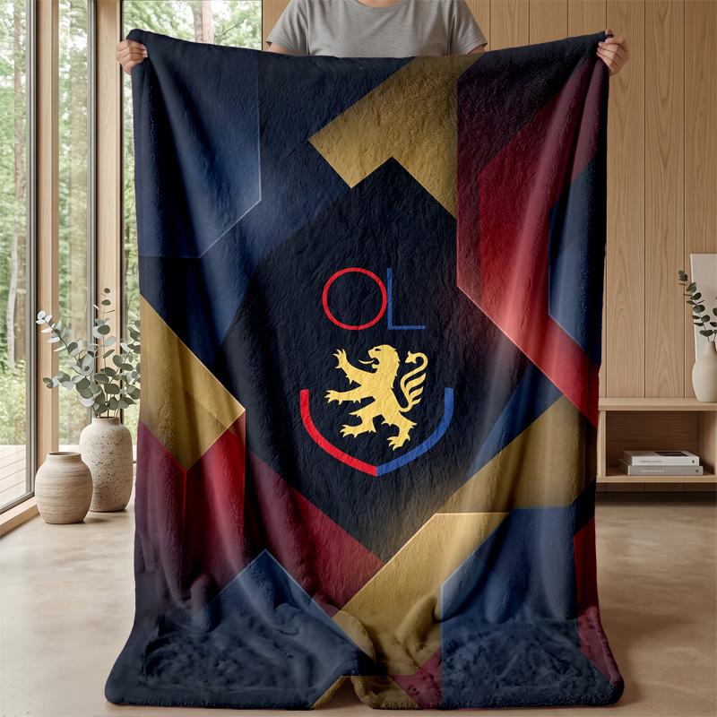 Lyon FC Soft Flannel Fleece Blanket Lightweight Cozy Warm Throw Blanket For Sofa Bed Home Decor