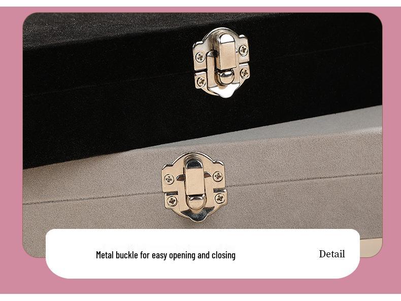 New High-End Jewelry Box with Buckle: Large Capacity Drawer for Necklace & Earrings