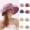 Women's Organza Church  Fascinator Bridal Tea Party Flower Wedding Hat Large Rim Basin Cap