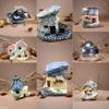Zakka Sea Love: Micro Landscape Villa Resin Ornaments (Set of 8)