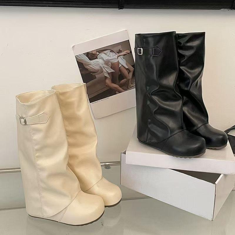 Супермягкая кожа белые ретро толстоподошвенные ботинки Birkenstock осень тонкие плиссированные многослойные брюки ботильоны верхняя одежда
