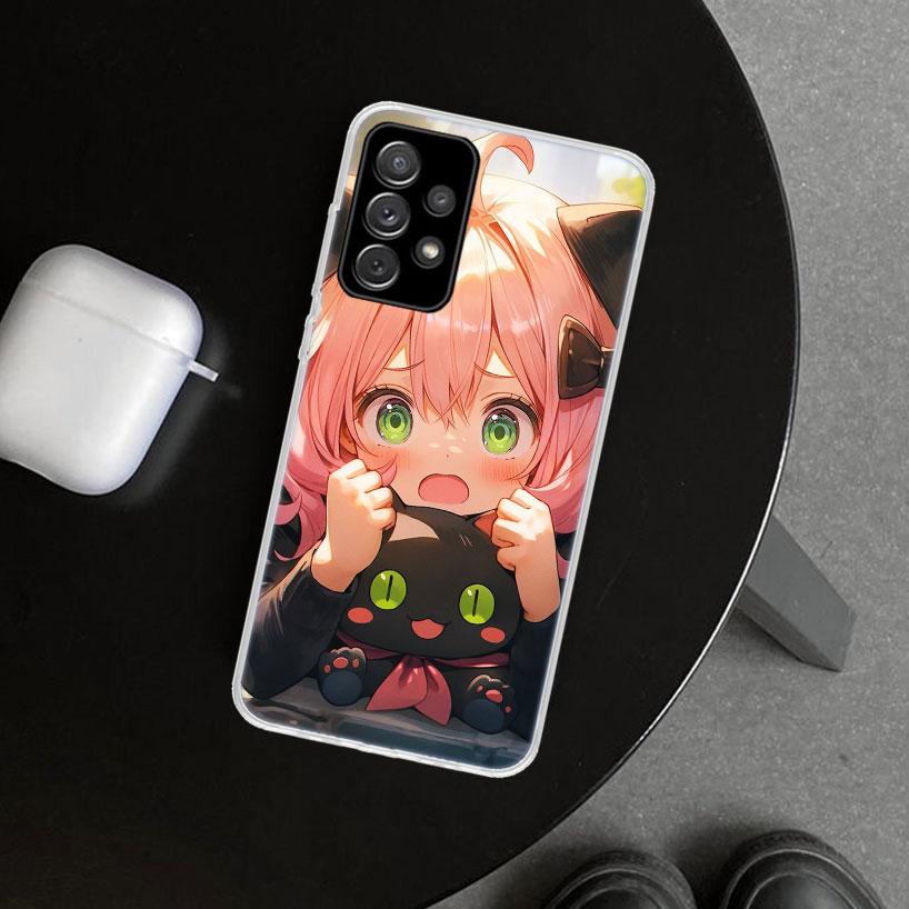 Чехол-накладка S-Spy Family Anya для Samsung Galaxy A12 A22 A32 A52 A72 A02S A51 A50S A31 A20S A10S Note 20 Ultra 10 Plus Gala