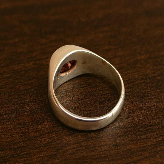 Red Garnet Signet Ring, 925 Sterling Solid Silver, Handcrafted Oval Cut Gemstone Jewelry for Men's