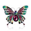 Vintage Colorful Butterfly Brooches Crystal Rhinestones Metal Enamel Pins Flying Insect Animal Brooch Clothing Jewelry Gifts