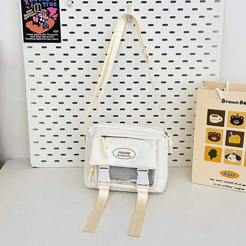 Милая сумка-мессенджер в стиле колледжа для девушки, японская, студенческая, большой вместимости, универсальная сумка почтальона, прозрачная сумка для боли