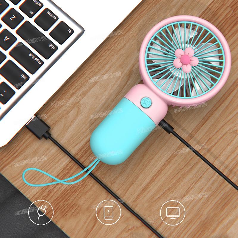 USB Mini Wind Power Handheld Fan Convenient And Ultra-quiet Fan High Quality Portable Student Office Cute Small Cooling Fans