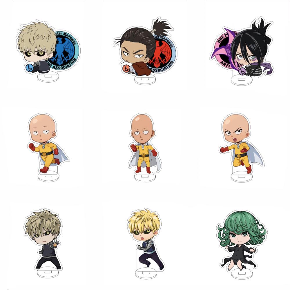 10 см Аниме ONE PUNCH MAN Фигурка Подставка Модель Сайтама/Генос/БЛАСТ/Тацумаки Милый Настольный Декор Стоячий Знак Подарки