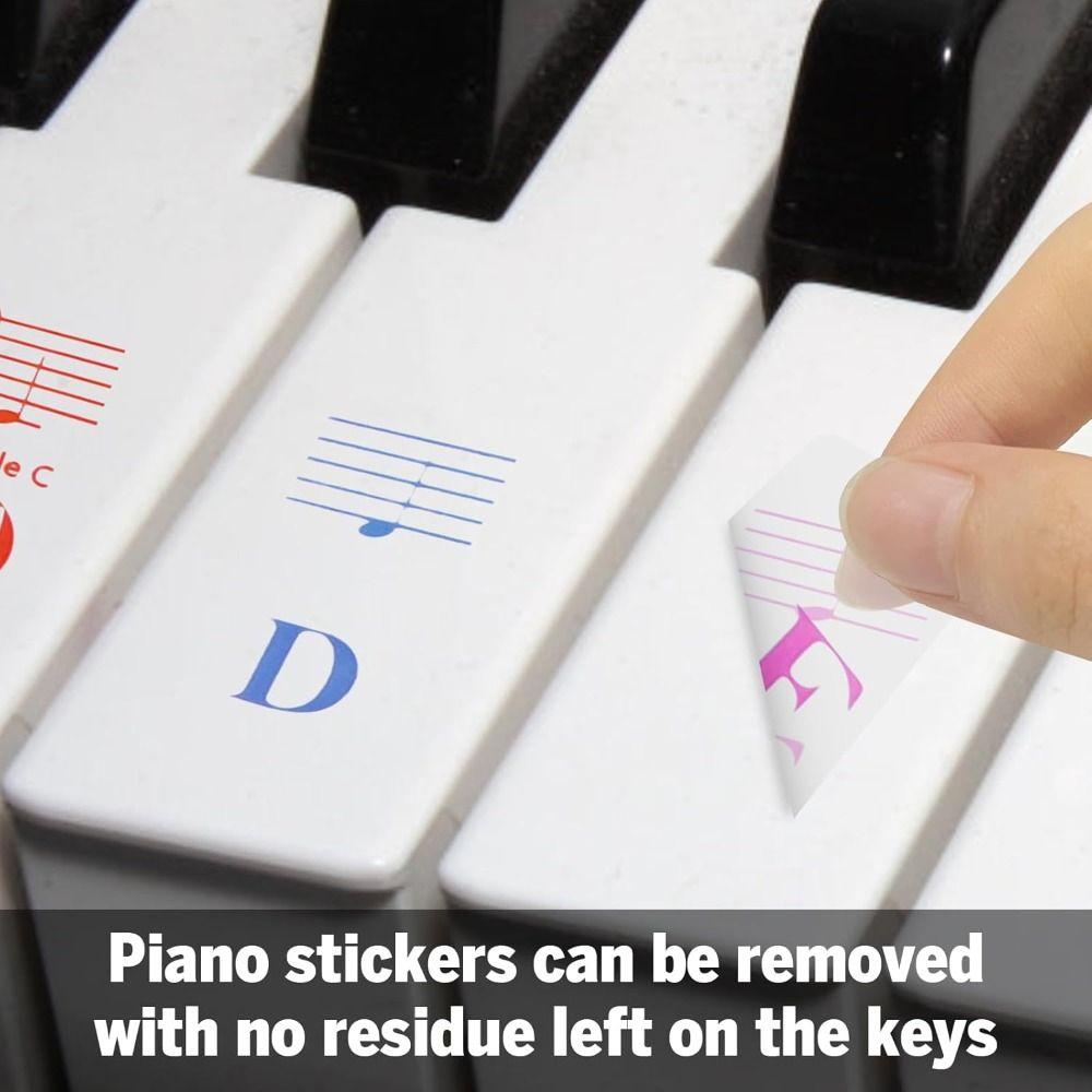 Removable Piano Key Decal Transparent Keyboard Note Sticker Accessories Keyboard Symbol Tags