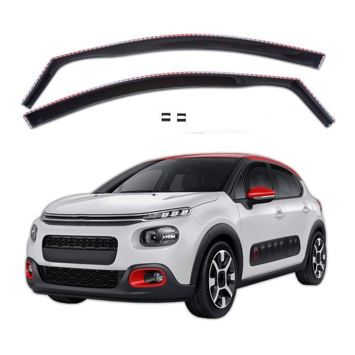 Дефлекторы окон - SCOUTT - Citroen C3 MK3 - Тонированные - Простая установка - Усиленный акрил