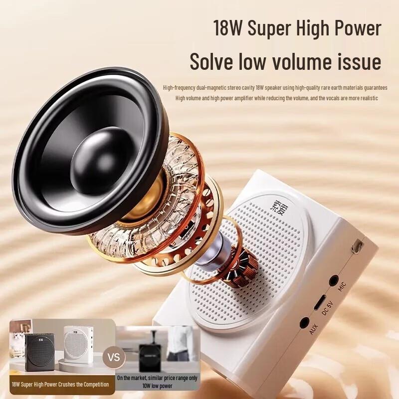 Усилитель голоса Soaiy S638 для учителей с Bluetooth и функцией записи, штекер CN (адаптер в комплекте) (Китайская версия)