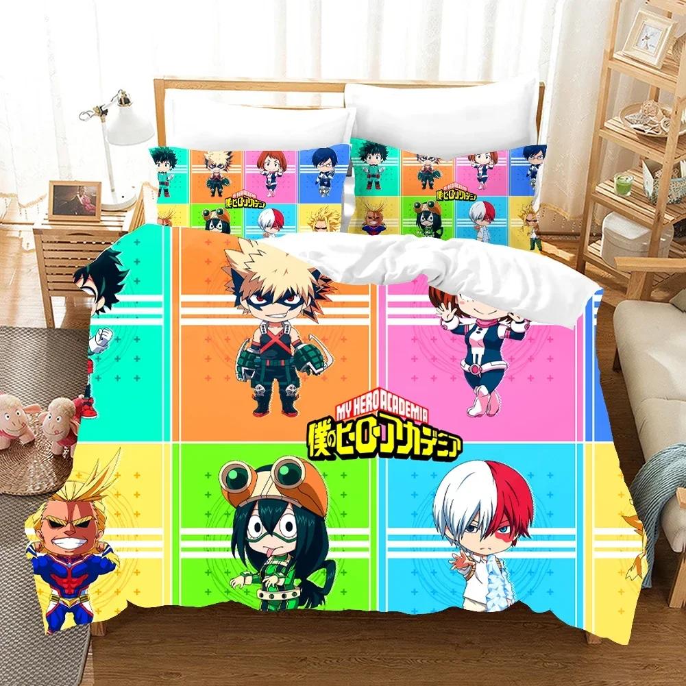 Anime Printed My Hero Academia 3D Duvet Cover Bedding Set Comforter Linen Pillowcases Home Decor Single Double Twin King Queen