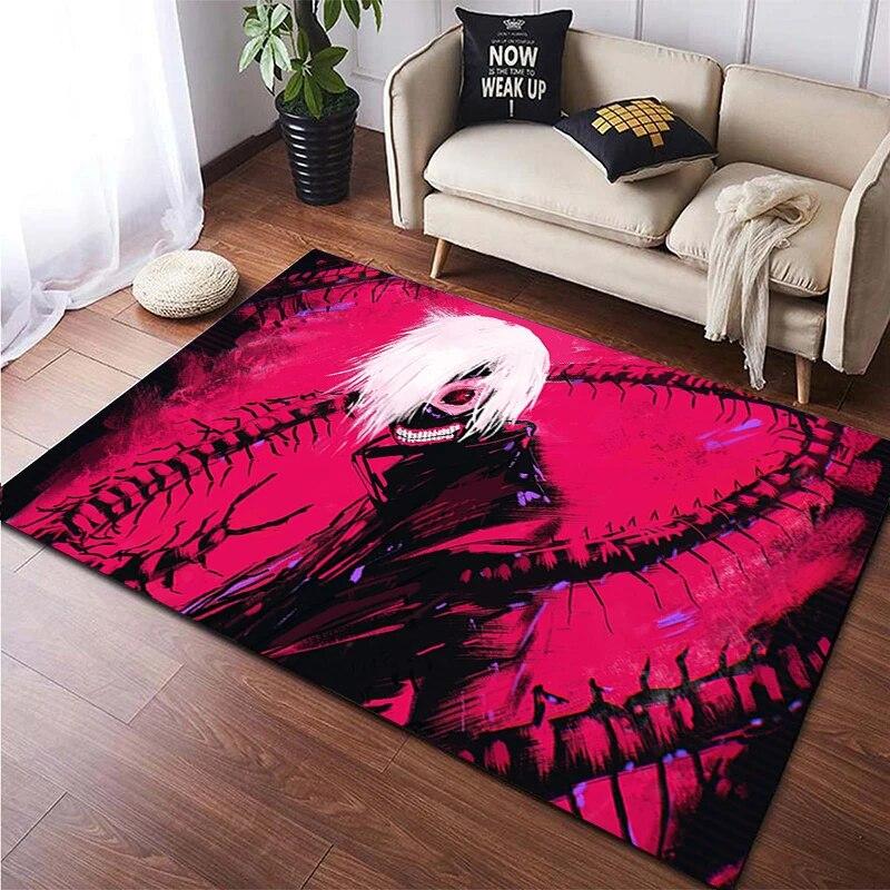 Hot Anime Tokyo Ghoul 3D Printed Carpet for Living Room Non-Slip Area Rug Bedroom Bedside Modern Home Decoration Floor Yoga Mat