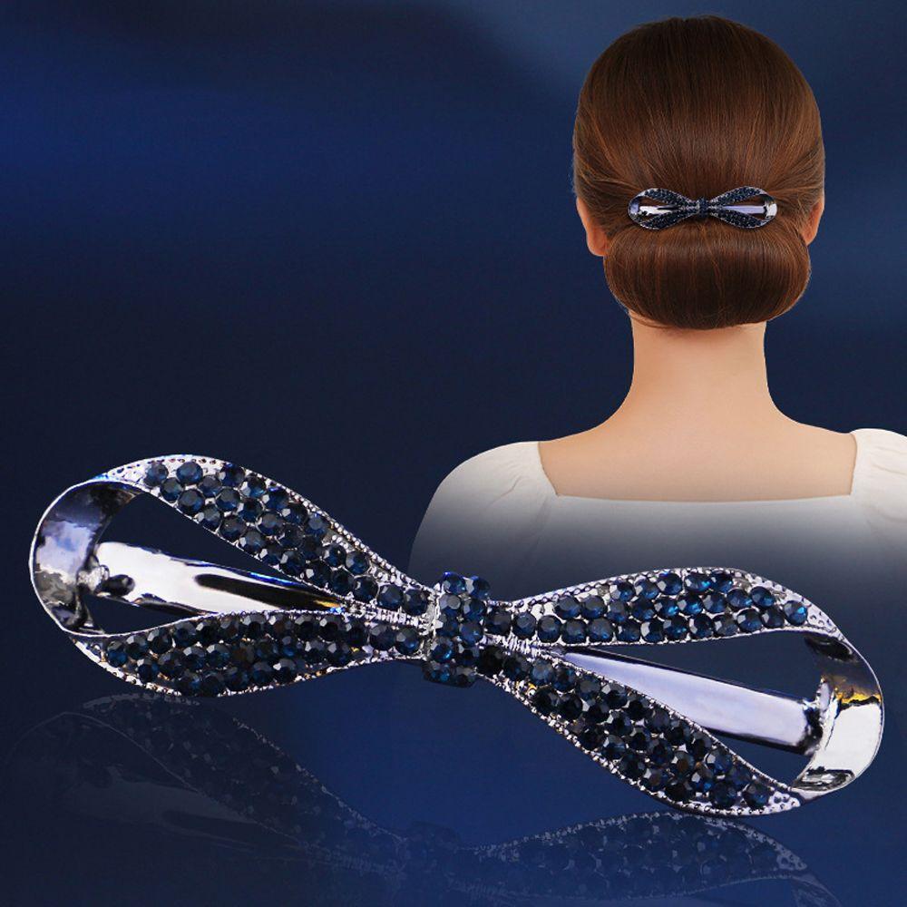 Bow Temperament For Girls Zircon Hairgrip Women Spring Clip Korean Ponytail Holder Small Hair Clip