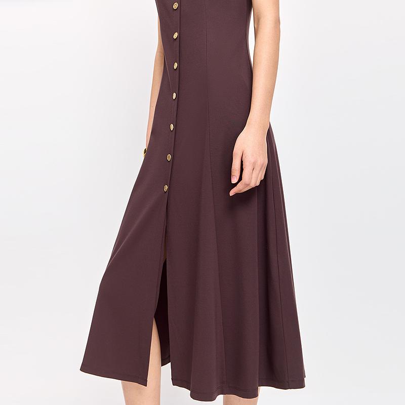LILY retro generous neck short sleeved dress
