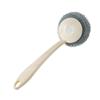 Kitchen Hanging Pan Brush Long Handle Oil Cleaning Brush with Steel Ball Scrub Dish Brush