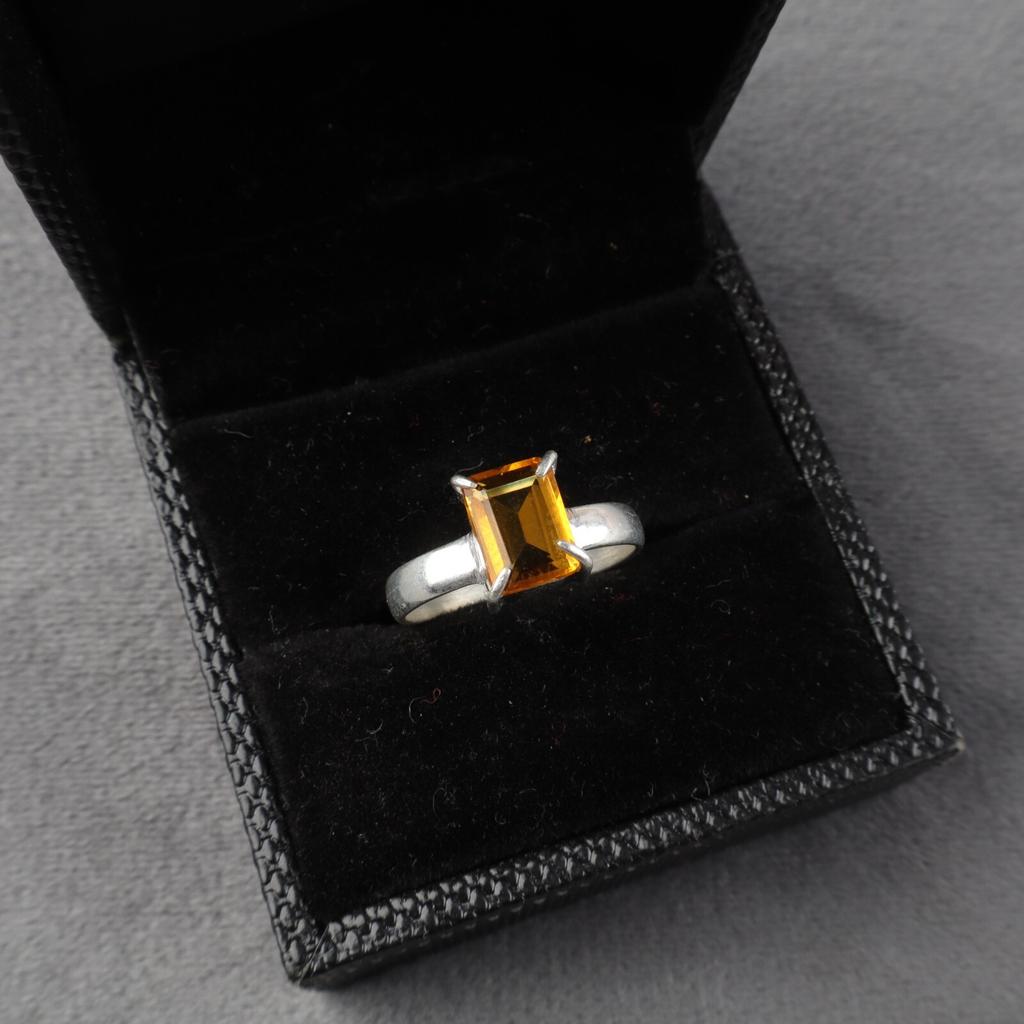 Natural Citrine Gemstone 925Sterling Silver Jewelry Handmade Ring For Women Gift RR-30-3