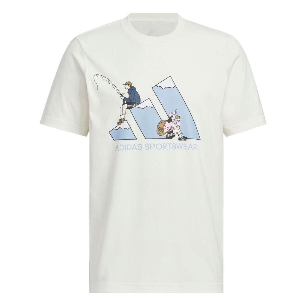 Мужская футболка Adidas GRAPHIC SHORT SLEEVE T SHIRT Футболка Унисекс Нефритовый Белый