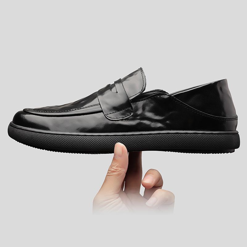 Однотонные туфли в стиле business casual для мужчин, весенне-осенняя мода, кожаные туфли, мужские, с мягкой подошвой, новые дизайнерские лоферы, мужчина