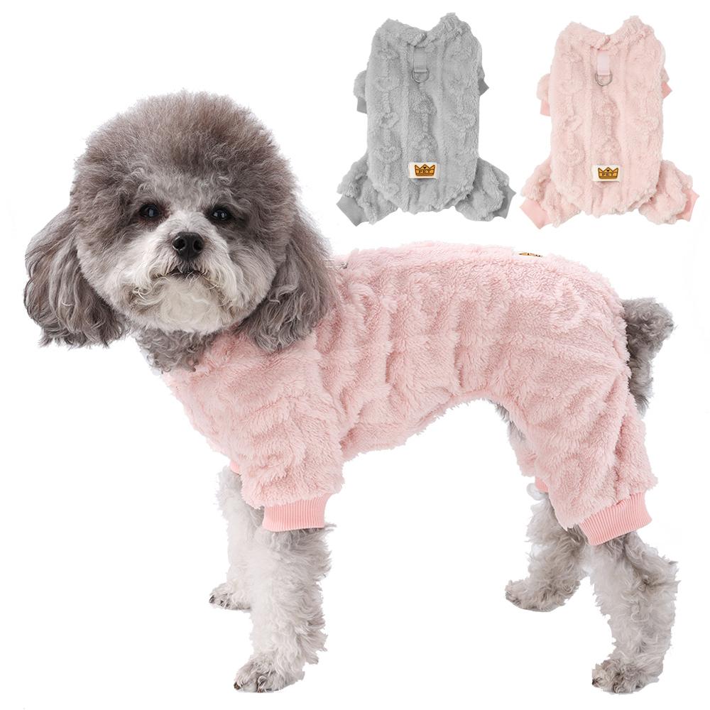 Флисовый комбинезон для щенков, осенне-зимняя одежда для маленьких собак, комбинезоны, пижамы, милый принт, чихуахуа, йоркширский костюм для домашних животных