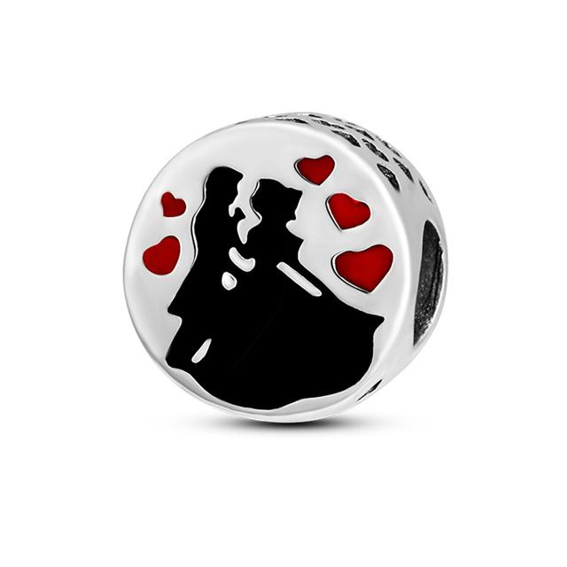 Стерлингового серебра 925 пробы, сердце, лапа животного, прозрачная снежинка, сверкающая корона, подвеска в виде тыквы, подходит для оригинального модного браслета