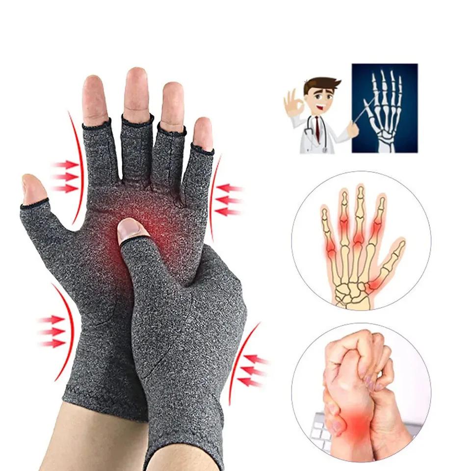 1 Pair Arthritis Gloves Compression Wrist Support for Joint Pain Relief Hand Therapy Brace Women Men