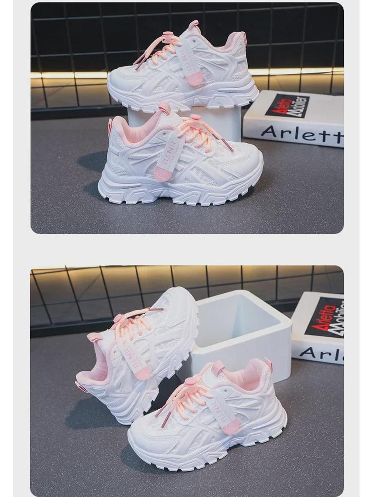 2024 Осень Новые Детские Противоскользящие Белые Туфли: Дышащие, универсальные туфли для папы с мягкой подошвой для мальчиков и девочек.