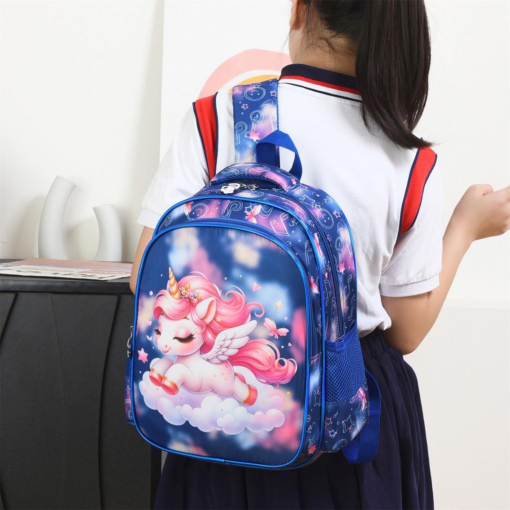 Children'S School Bag Cartoon Pony Print Boys And Girls Backpack 3--6 Years Old Kindergarten Small Class Eggshell Backpack