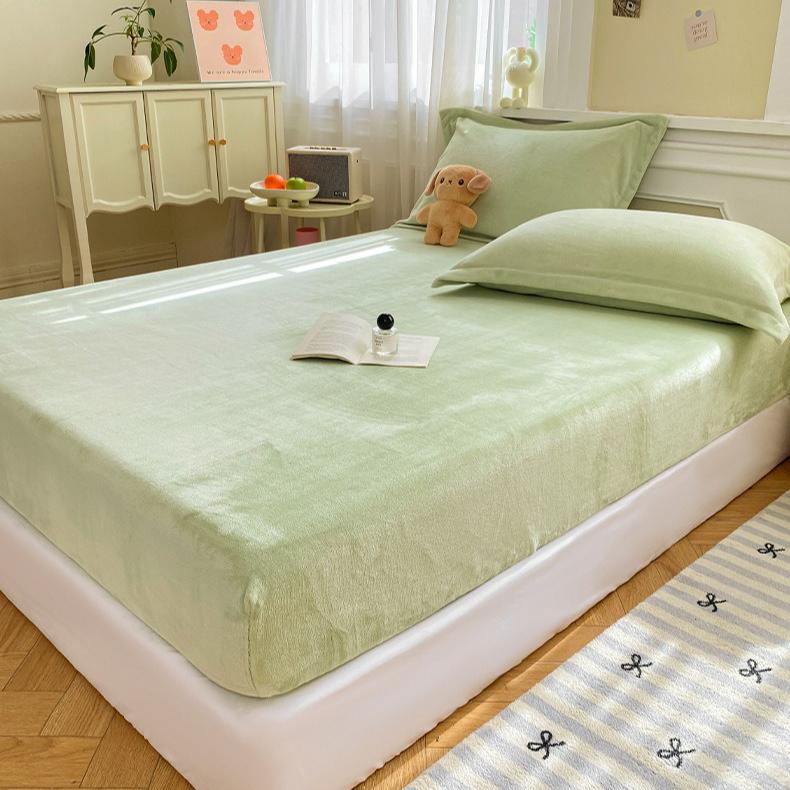 1 шт. Уютная простыня на резинке, наматрасник, мягкая, теплая и дышащая, несколько цветов, зеленый, фиолетовый, серый, плотно прилегает, для всех сезонов, идеально подходит для спален