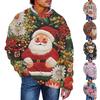 Мужской рождественский принт, искусственный свитер, толстовка с круглым вырезом, свободный топ с длинными рукавами