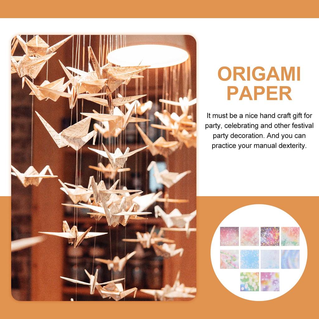 Origami for Origami Thousand DIY Colored Pack of 100 Double-Sided Paper, 15x15cm, Square, Crafts, Cranes, Art, Paper, (Style 2)