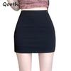 Женская черная облегающая сексуальная юбка-карандаш А-силуэта мини-юбка летняя эластичная юбка до середины бедра QT2618