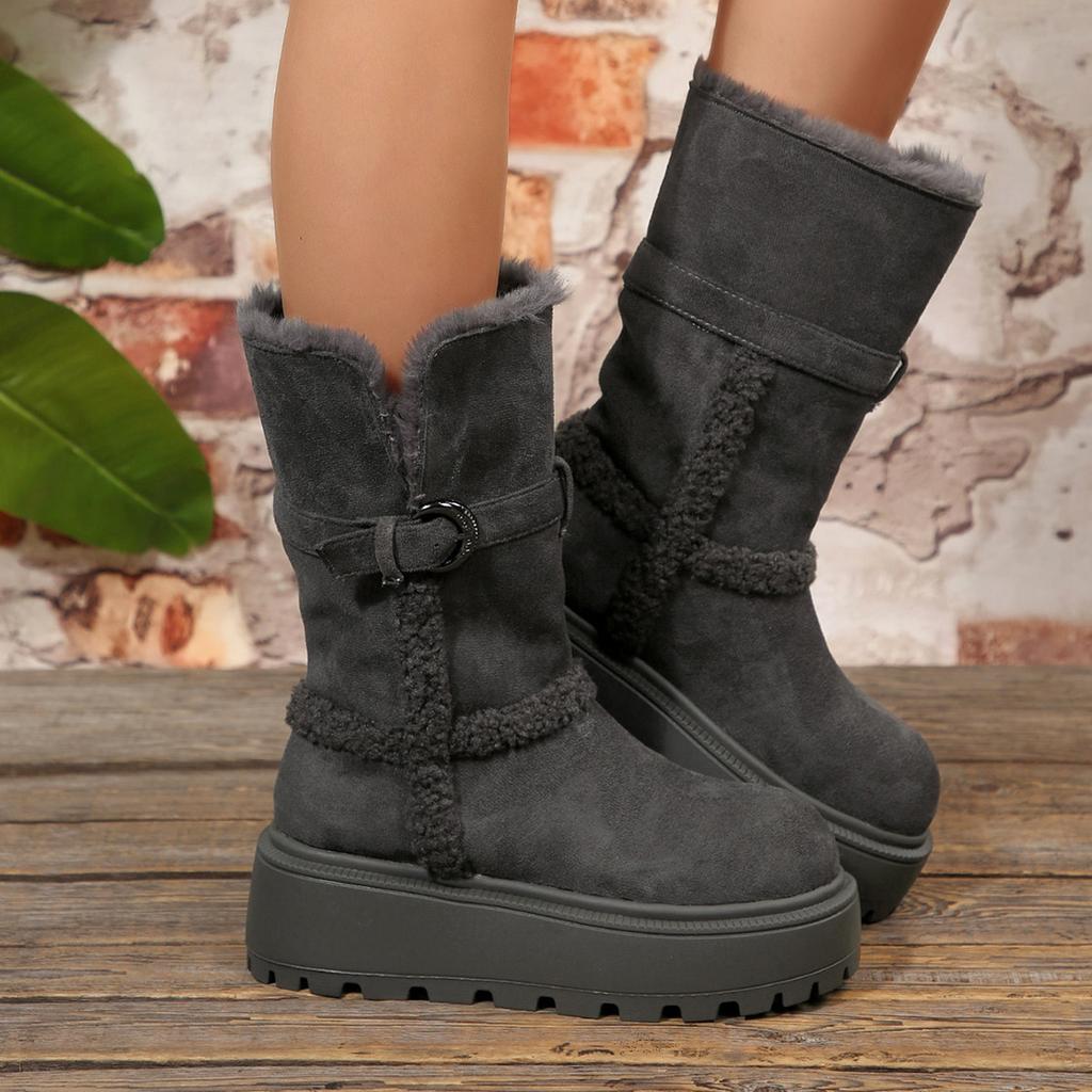 Складные сноубутсы на толстой подошве 2025 новая осень и зима утепленные толстой подошвой теплые короткие женские ботинки Северо-восточные хлопковые ботинки