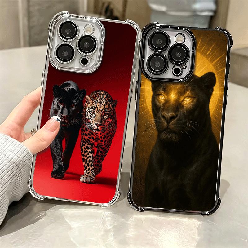 Черная Пантера Крутое Животное Покрытие Чехол Для Телефона Для Iphone 16 17 Pro Max Air 16E 14 15 Plus 12 13 Mini Противоударный Подушка Безопасности Чехол