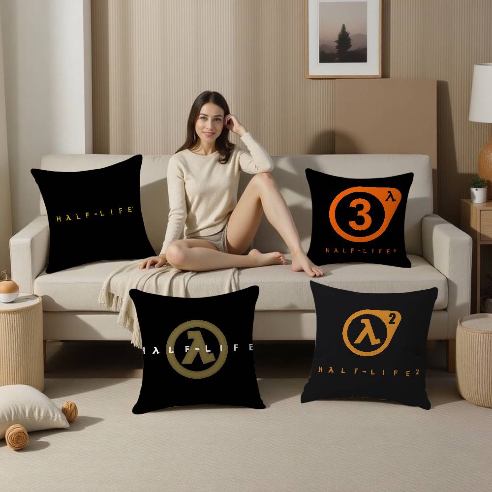 Игровой H-Half L-Life Офисная Подушка Наволочка Автомобильная Наволочка для Подушки 45X45СМ Наволочка для Подушки под Поясницу Диванная Наволочка