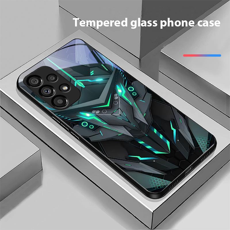 Креативный Мех Для Samsung Galaxy S10 20 Plus 21 FE 22 23 24 FE 25 Ultra Черный Чехол для Телефона из Закаленного Стекла Твердый Чехол