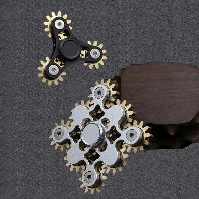 Спиннер для детей, металлические шестерни, гироскоп, снятие стресса, подарок для взрослых, серебристый, черный гироскоп для детских игрушек-антистресс