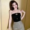 Women's Strapless Hollow Out Bowknot Camisole: Slim Fit, Sexy Bandage Crop Top for Spring/Summer