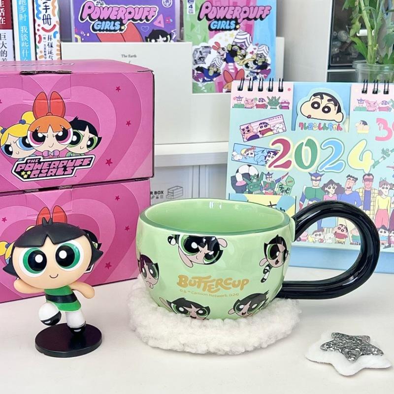 Милая керамическая кружка Powerpuff Girls, кружка для питья для мальчиков и девочек, парная кружка для питья, офисная кофейная кружка, подарок на день рождения