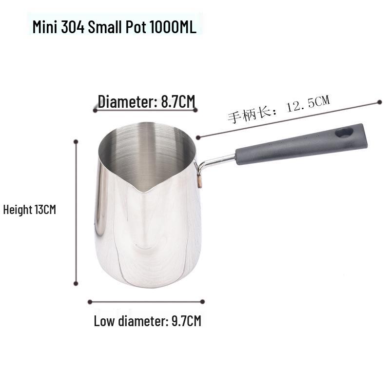 Кувшин из нержавеющей стали 304 с длинной ручкой для латте-арта и вспенивания (300-950 мл)