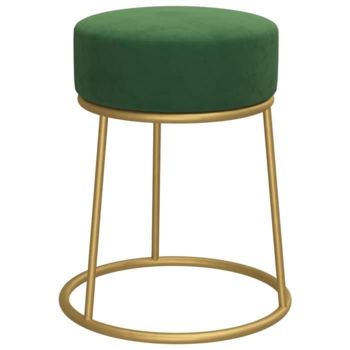 VidaXL Tabouret rond Vert Velours
