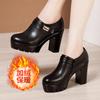 Women Pumps High Heels Deep Mouth Platform Heels Fashion Black Office Shoes Large Size Ladies Shoes Fall Winter Female Shoes