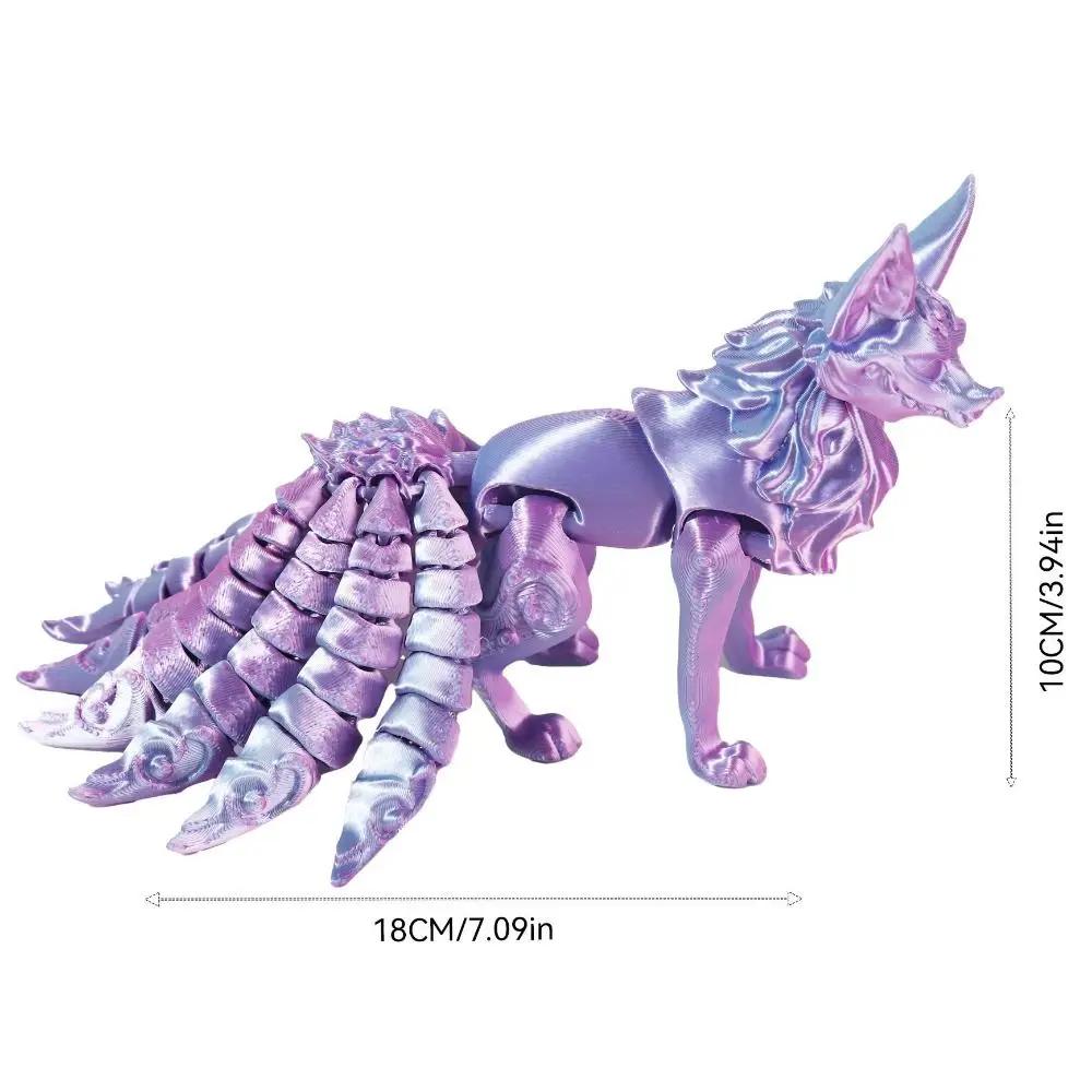 PLA 3D-печатная модель лисы, многосуставная, подвижная фигурка лисы, разноцветная, шарнирная фигурка животного, настольное украшение