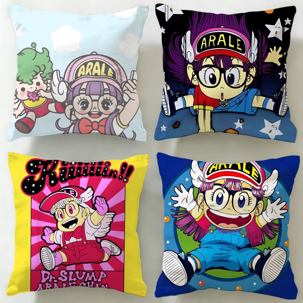 classic anime Dr Slump Cushion Cover Soft EasyWash Pillow Case Versatile for Couch Bed Travel and Office