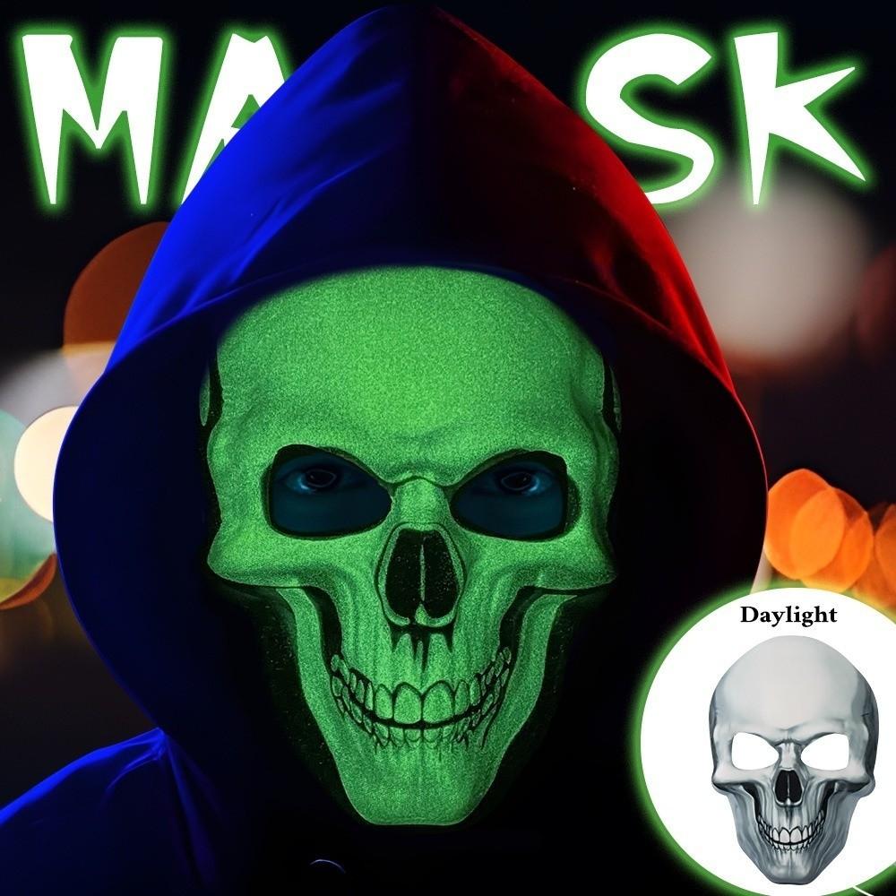 Жуткий Страшный Череп Головной убор Светящаяся Вечеринка Косплей Маска Новинка Хэллоуин Маска Скелета Косплей