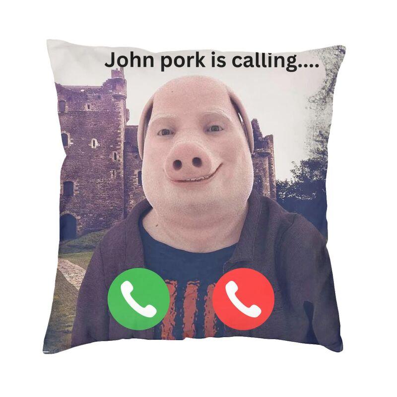 Чехол на подушку John Pork Is Calling, двусторонний, 3D-печать, наволочка для декора подушки-думки, для автомобиля, наволочка на заказ