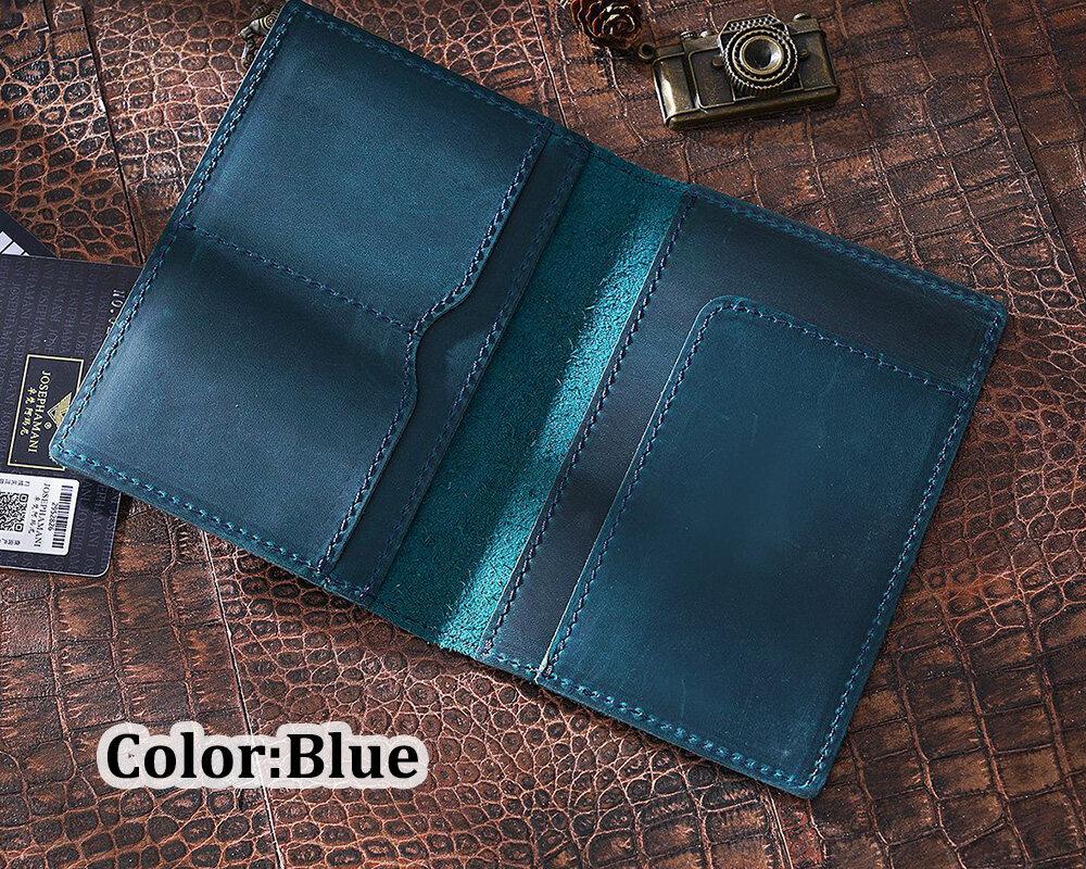 High Quality Vintage Natural Crazy Horse Cowhide Travel Passport Covers Men Genuine Leather Driver License Case Credit Card Holder Handmade