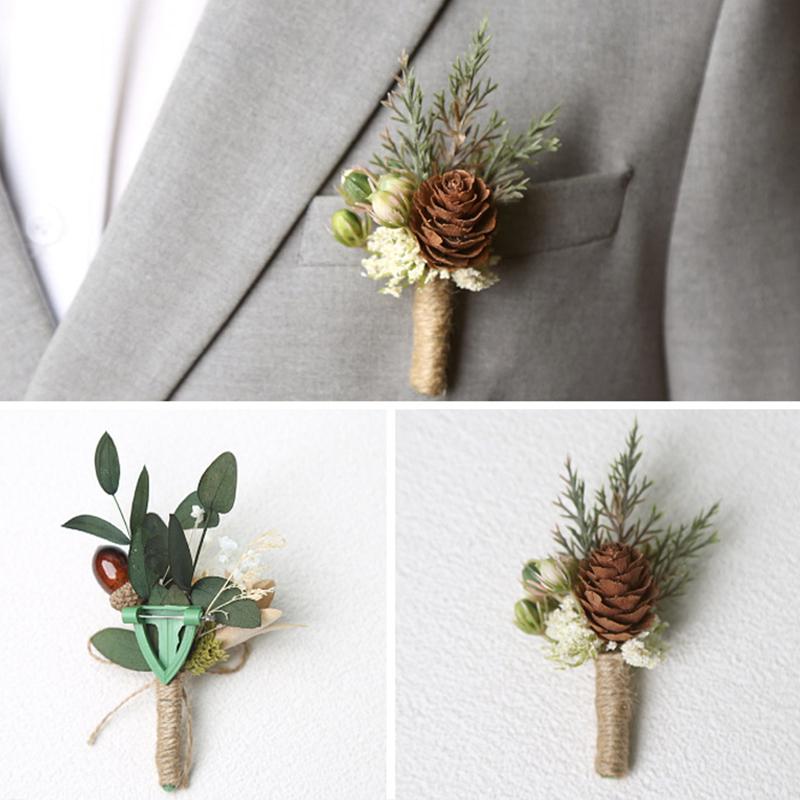 Свадебные принадлежности, сухие настоящие цветы, броши, мужское платье, аксессуары для корсажа, сухой цветок, цветок груди